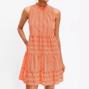 Loft Eyelet Tiered Swing Dress